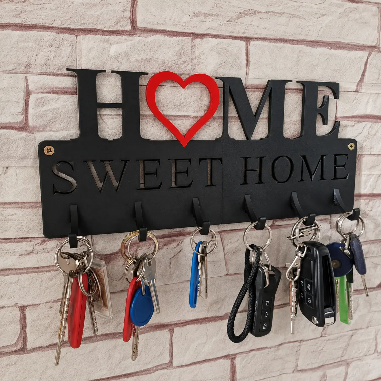 Porta Llaves Decorativo "Sweet Home" – Fijación Atornillable impreso en 3D